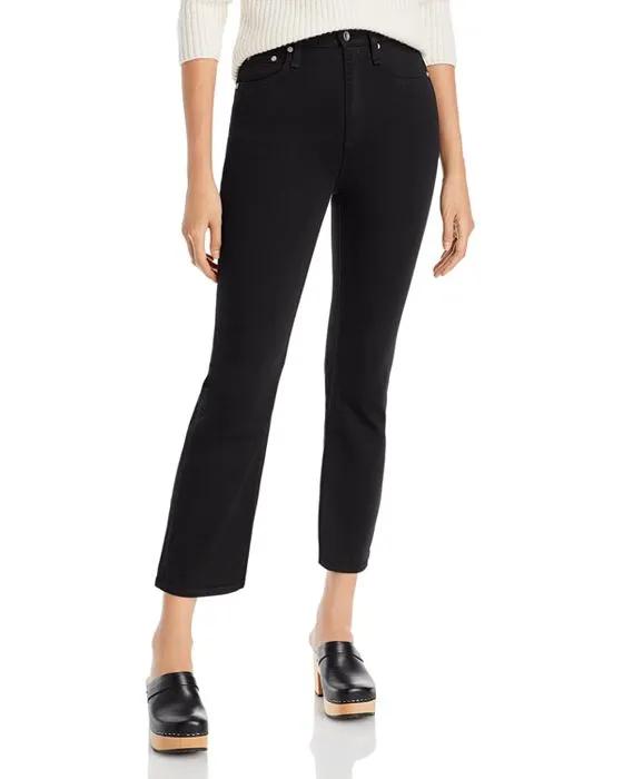 Casey High Rise Ankle Flare Jeans in Black