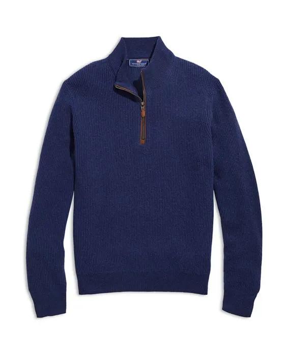 Cash Fisherman Quarter Zip Cashmere Sweater