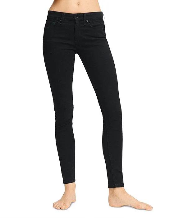 Cate Mid Rise Ankle Skinny Jeans in Black