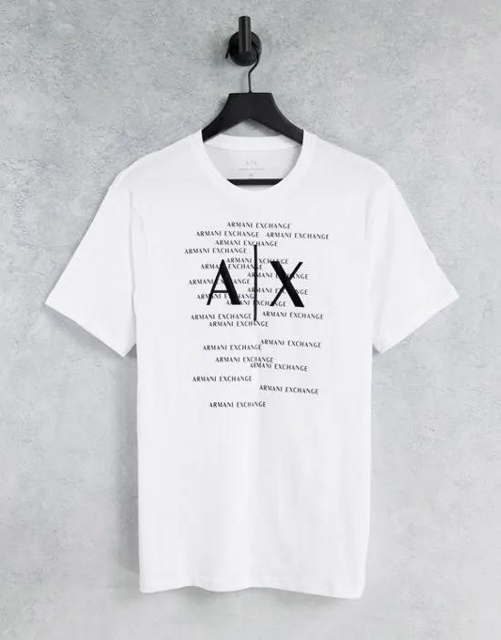 central text graphic T-shirt in white