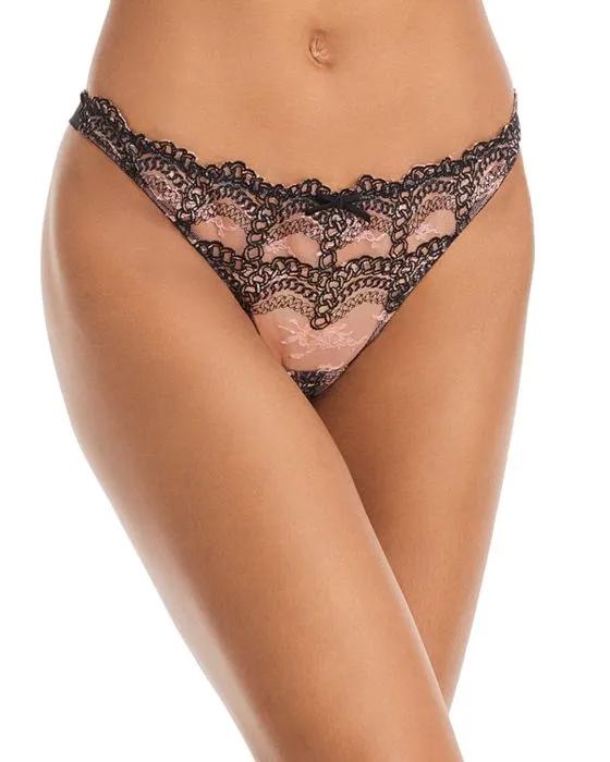 Chain Embroidery Thong