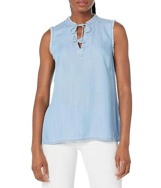 Chambray All Day Sleeveless Top