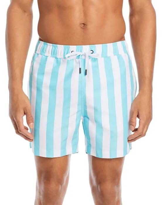 Charles Striped Drawstring 5" Swim Shorts