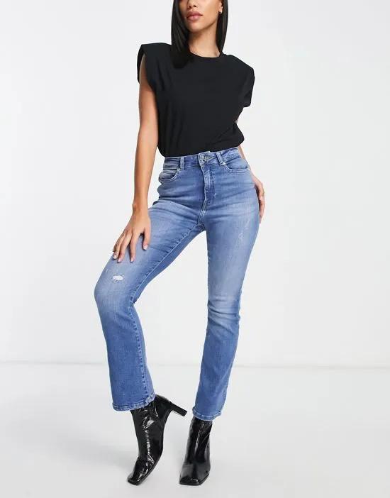 Charlie ankle kick flare jeans in blue