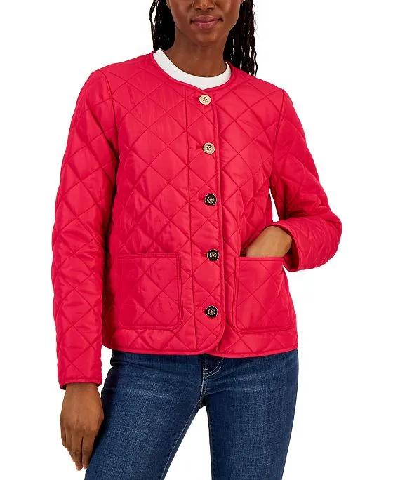 Charter Club Women's Quilted Patch-Pocket Jacket, Created for Macy's