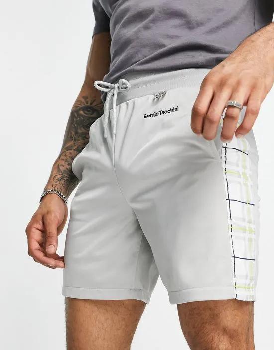 check taping shorts in gray