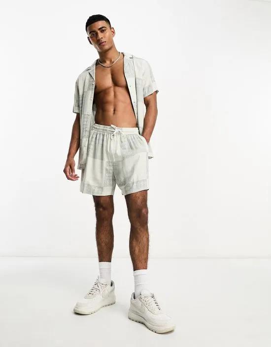 checkerboard shorts in gray - part of a set - co-ord 7
