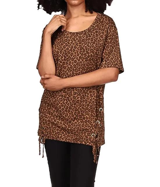 Cheetah Lace-Up Tunic
