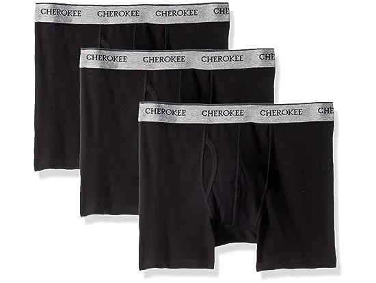 Cherokee Men's Men's Cotton Stretch Boxer Briefs 3 Pack Underwear