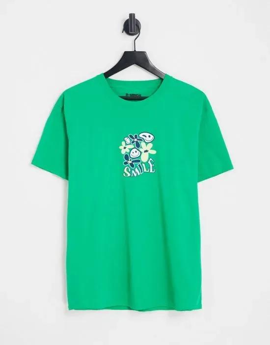 chest print T-shirt in green