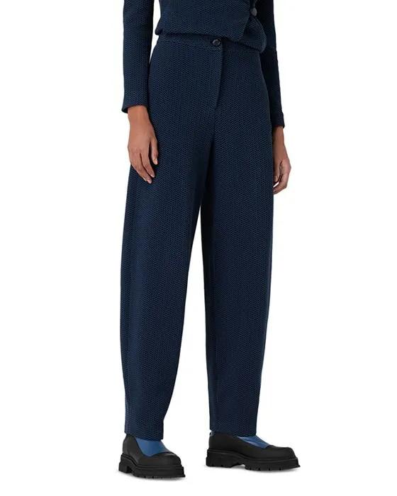 Chevron Jacquard Tapered Leg Trousers