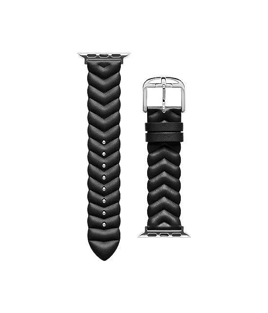 Chevron Leather smartwatch band compatible with Apple watch strap 38mm, 40mm