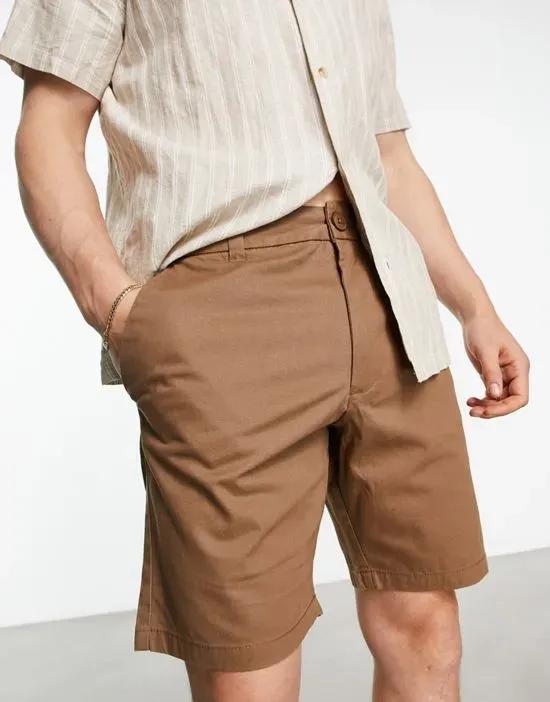 chino shorts in light brown