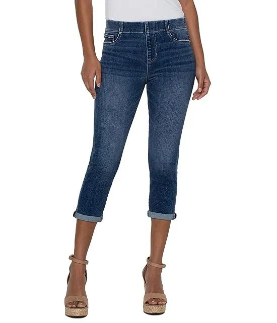 Chloe Pull-On Crop Skinny with Rolled Cuff in Fowler