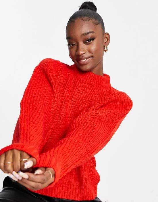 Chloe turtle neck sweater in bright red