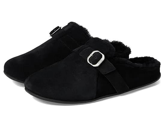 Chrissie Adjustable Shearling-Lined Suede Slippers