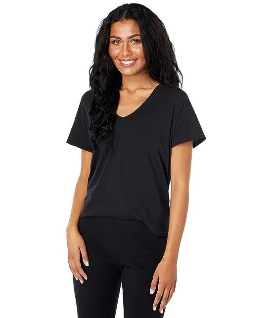 Chrissy V-Neck Tee in Cotton Jersey
