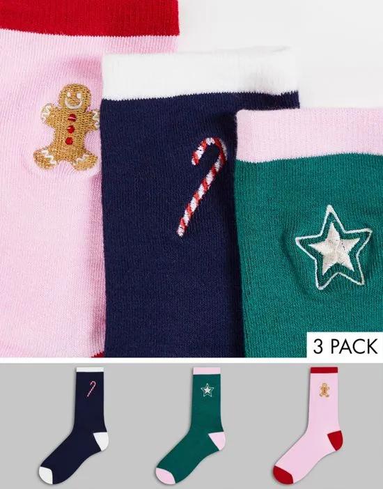 Christmas icons 3 pack sock gift box