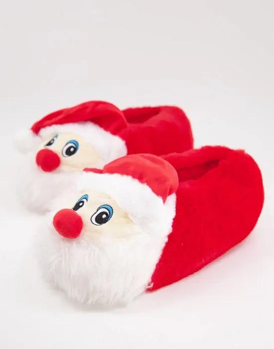 christmas santa slippers in red