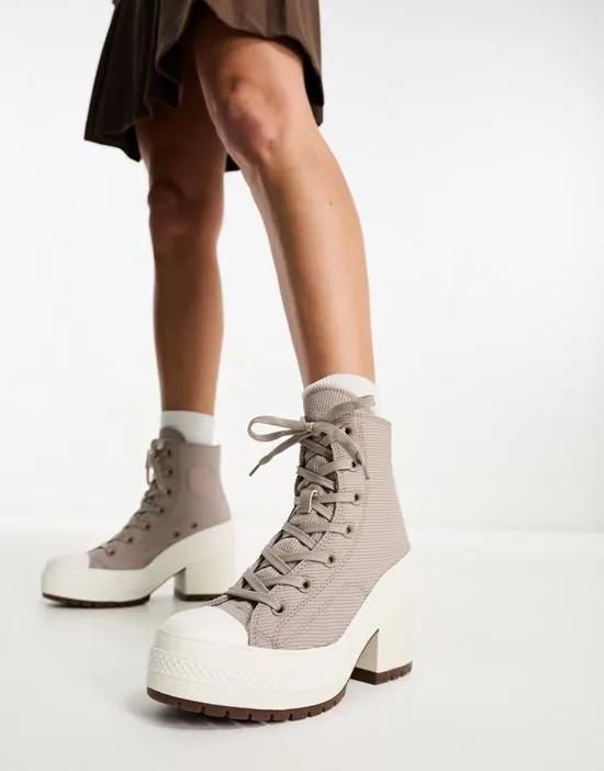 Chuck 70's Deluxe heeled sneaker boots in gray