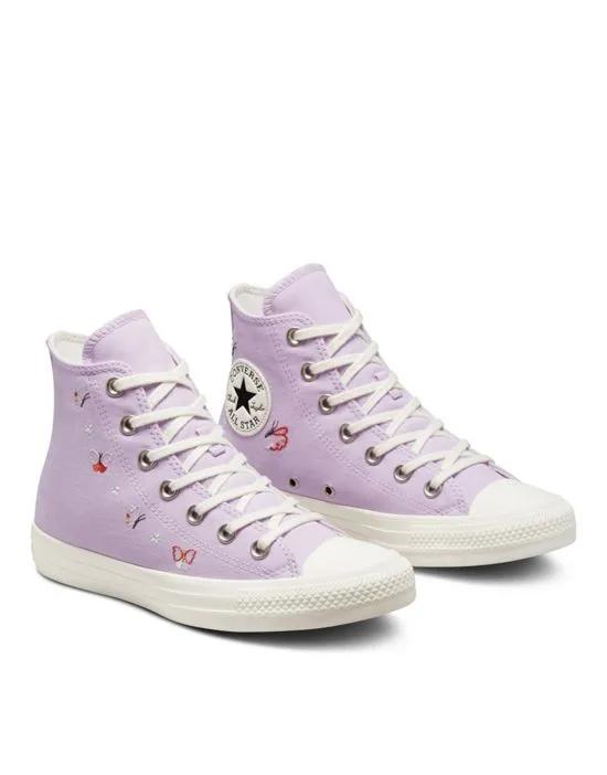Chuck Taylor All Star embroidered sneakers in lilac
