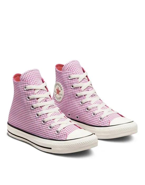Chuck Taylor All Star Hi plaid sneakers in violet