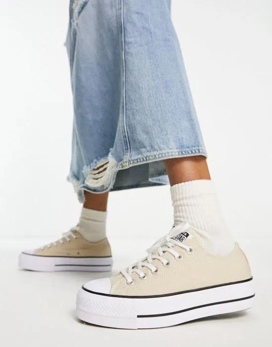 Chuck Taylor All Star Lift Ox platform sneakers in beige