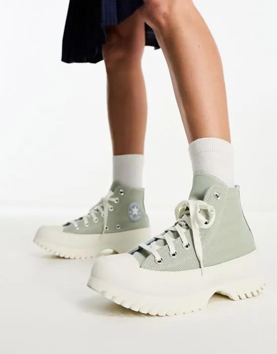 Chuck Taylor All Star Lugged 2.0 platform denim sneakers in sage green