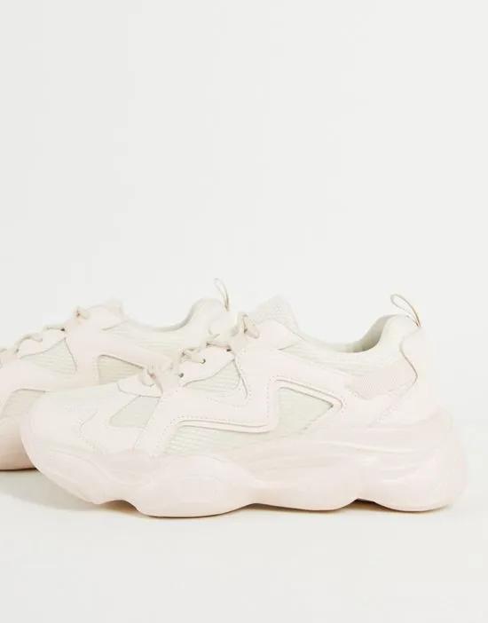 chunky bubble sole sneakers in sand