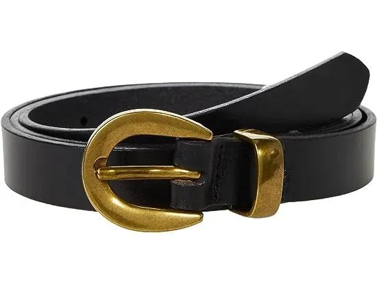 Chunky Buckle Skinny Leather Belt