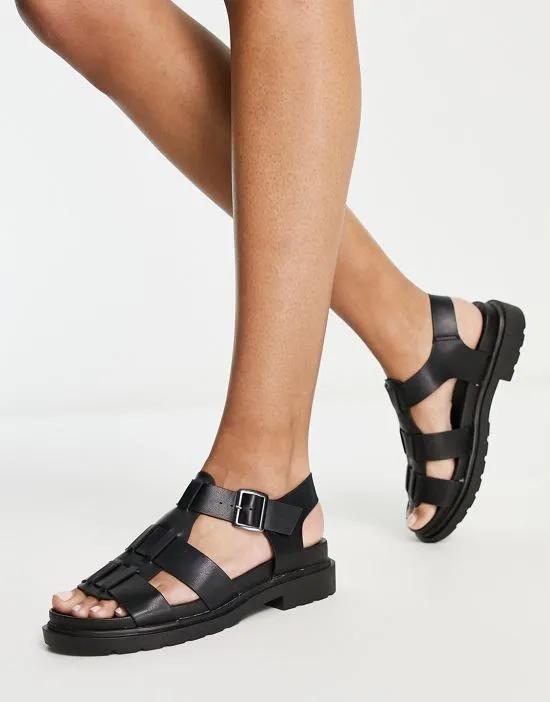 chunky sandals in black