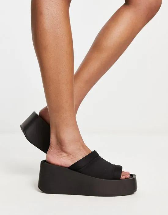chunky sole sandals in black