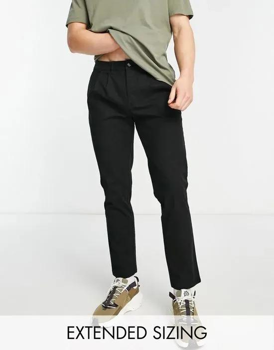 cigarette chinos with pleats in black