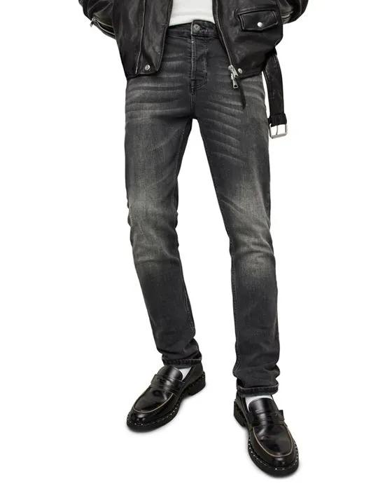 Cigarette Slim Fit Jeans in Washed Black