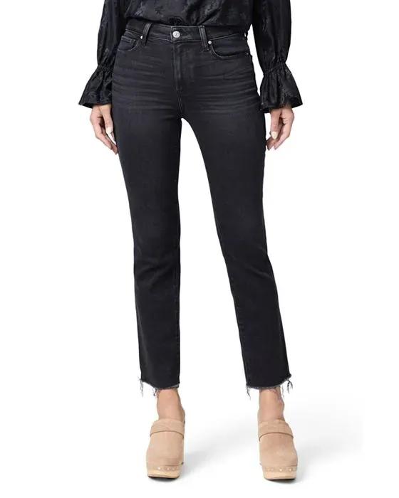 Cindy High Rise Cropped Straight Jeans in Black Lotus