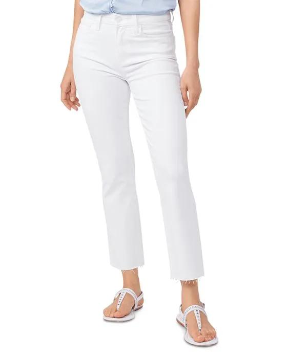 Cindy High Rise Cropped Straight Jeans in Crisp White