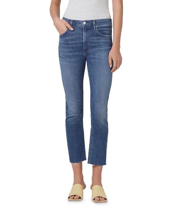 Citizen of Humanity Isola Mid Rise Cropped Straight Leg Jeans in Lawless