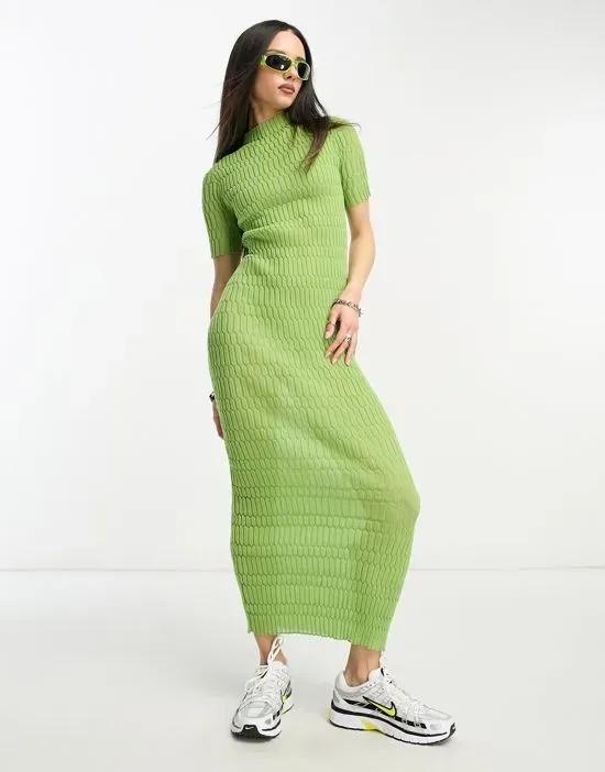Claire knit midi dress in green