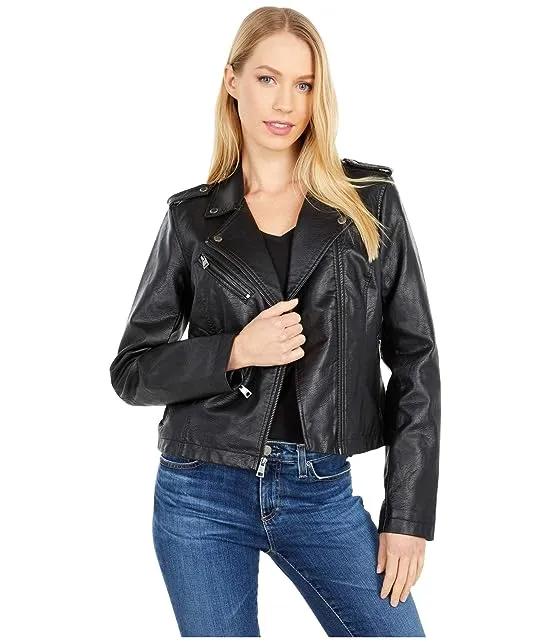 Classic Asymmetrical Faux Leather Motorcycle Jacket