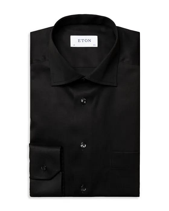 Classic Black Twill Dress Shirt
