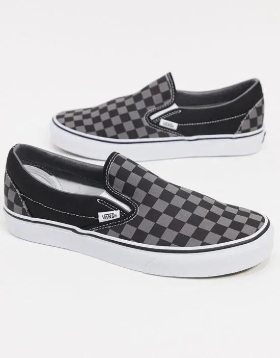 Classic Checkerboard slip-on sneakers in black and gray