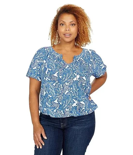 Classic Compact Paisley Short Sleeve Top