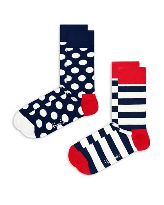 Classic Cotton Blend Crew Socks, Pack of 2