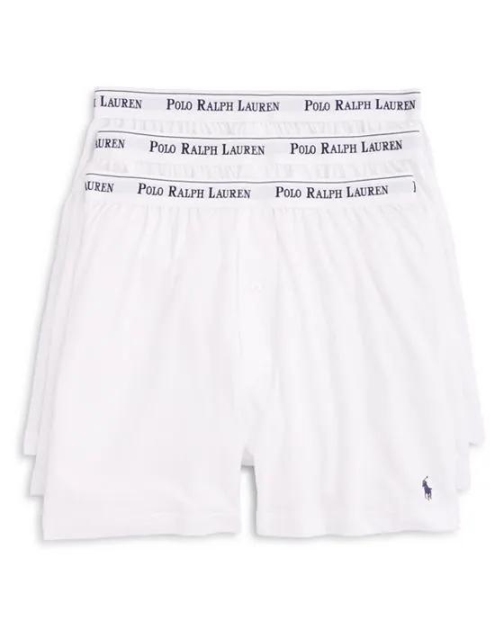 Classic Fit Cotton Knit Boxers, Set of 3