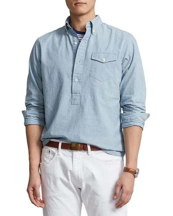 Classic Fit Indigo-Dyed Cotton Shirt