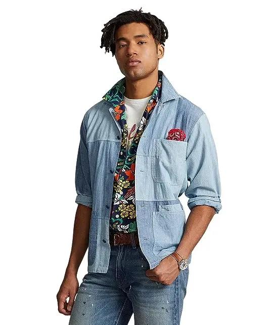Classic Fit Patchwork Chambray Shirt