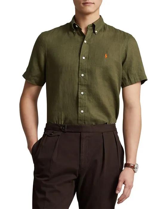Classic Fit Short-Sleeve Linen Shirt