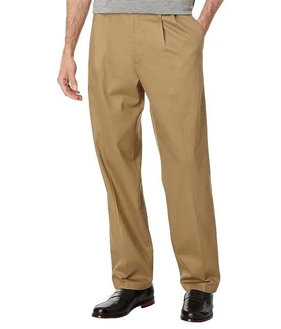 Classic Fit Signature Iron Free Khaki with Stain Defender Pants - Pleated