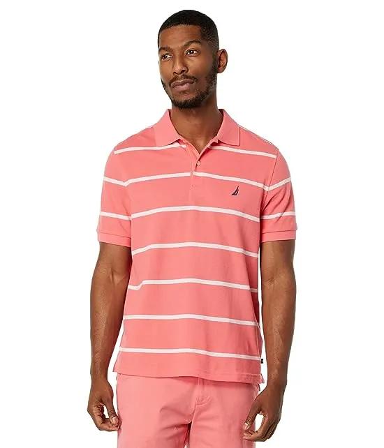 Classic Fit Striped Performance Deck Polo