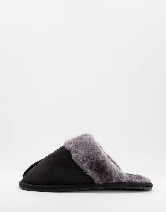 classic mule slippers in black